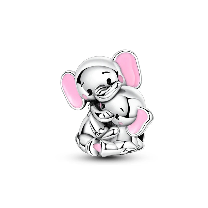 925 Silver Mothers Day Charms Heart Beads Fit Original Bracelet DIY Jewelry Gift