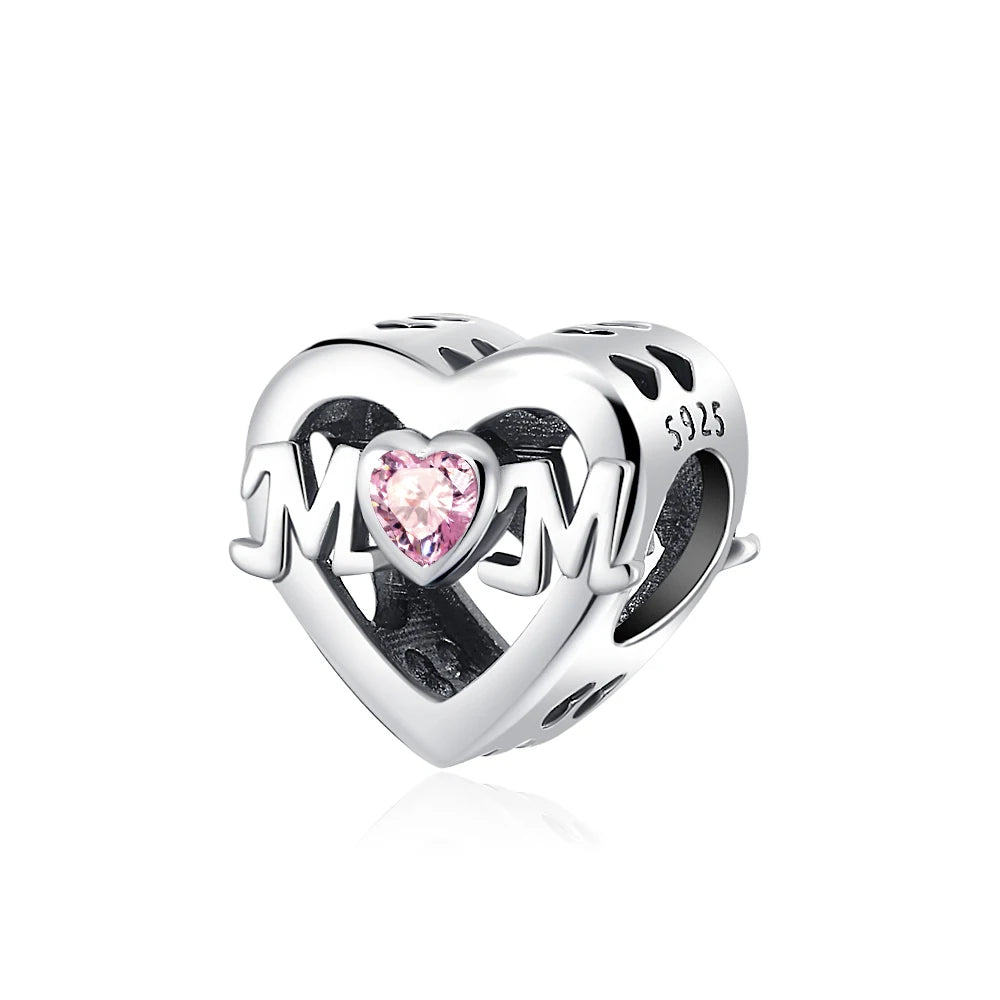 925 Sterling Silver Bead Pendant For Newborn Family Bottle Fits Bracelet Gift