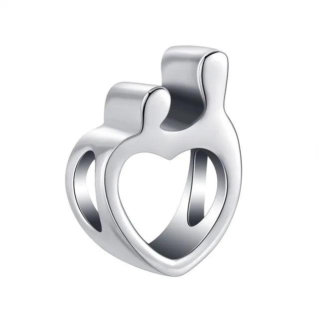 925 Sterling Silver Bead Pendant For Newborn Family Bottle Fits Bracelet Gift