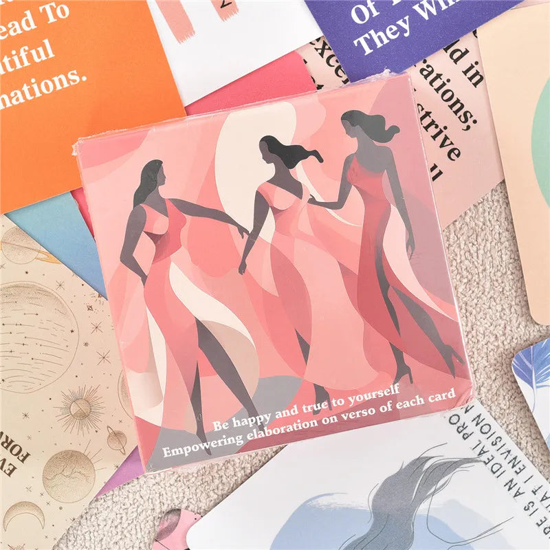 50Pcs Inspirational English Mindful Affirmation Cards Set Greeting Cards
