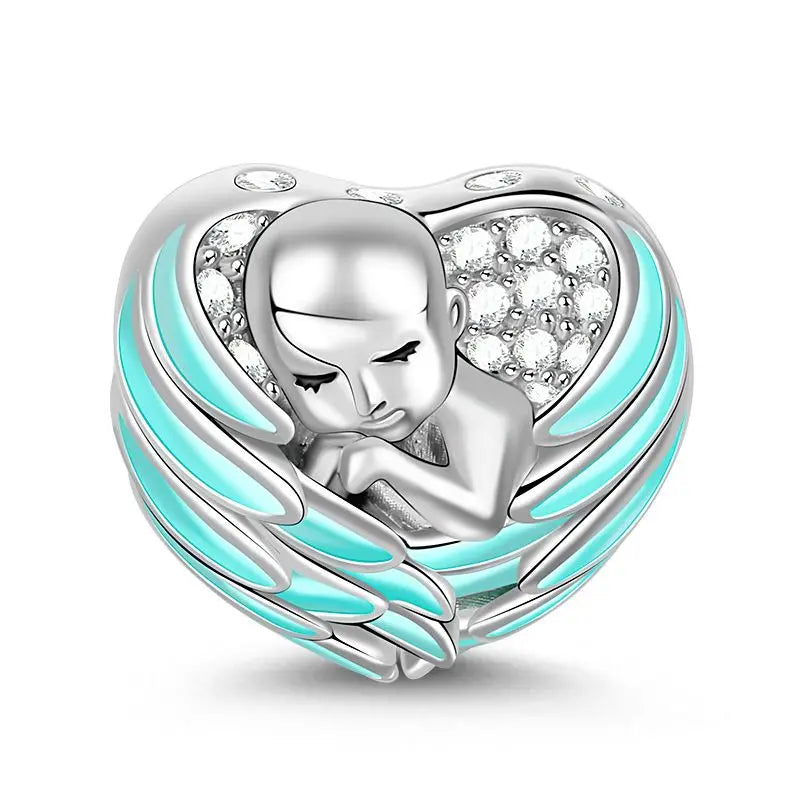 925 Sterling Silver Bead Pendant For Newborn Family Bottle Fits Bracelet Gift