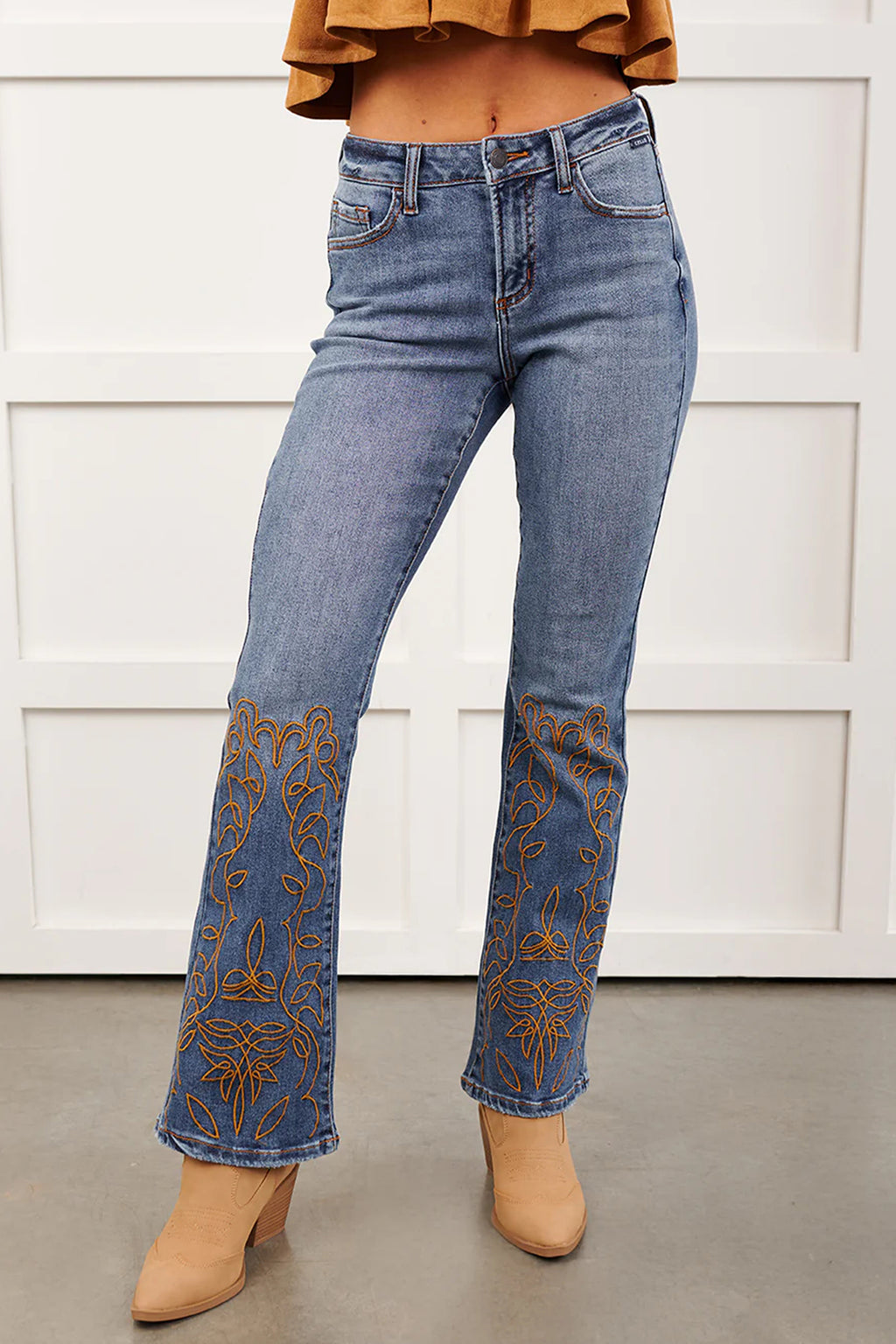 Ashleigh Blue Leland Embroidered Flare Cello Jeans