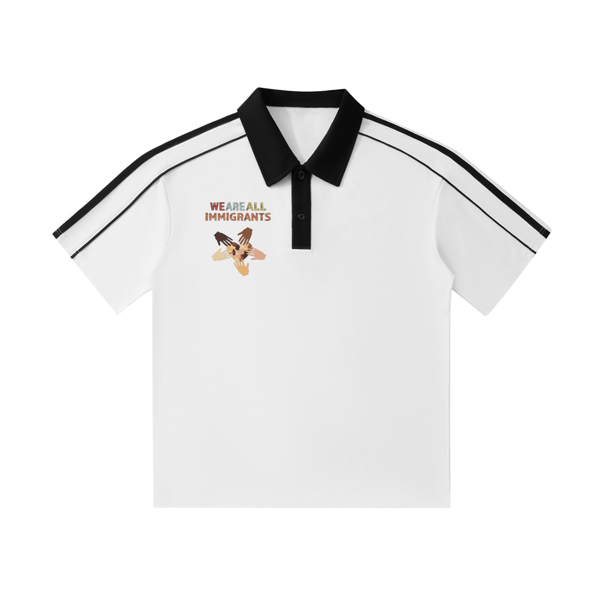 Contrast Collar Short-Sleeve Polo Shirt