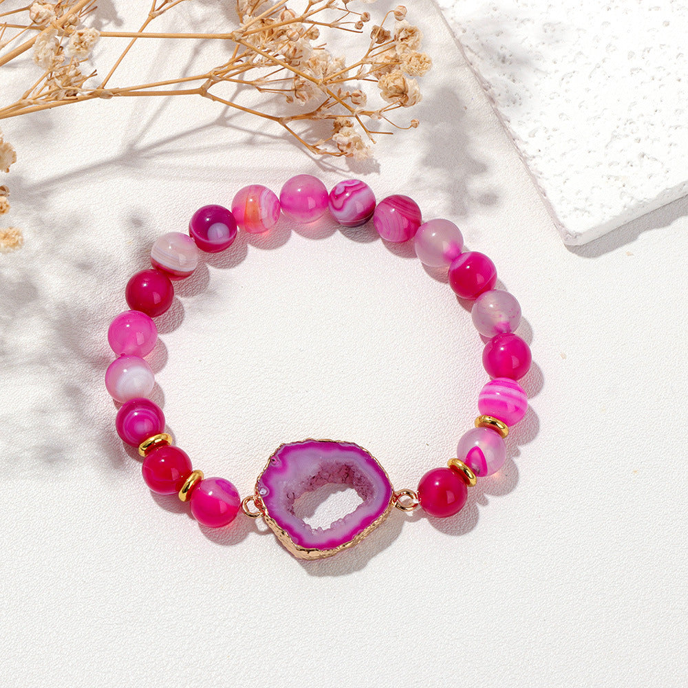 Agate & Vug Stone Bracelet – Grounding Energy & Natural Beauty