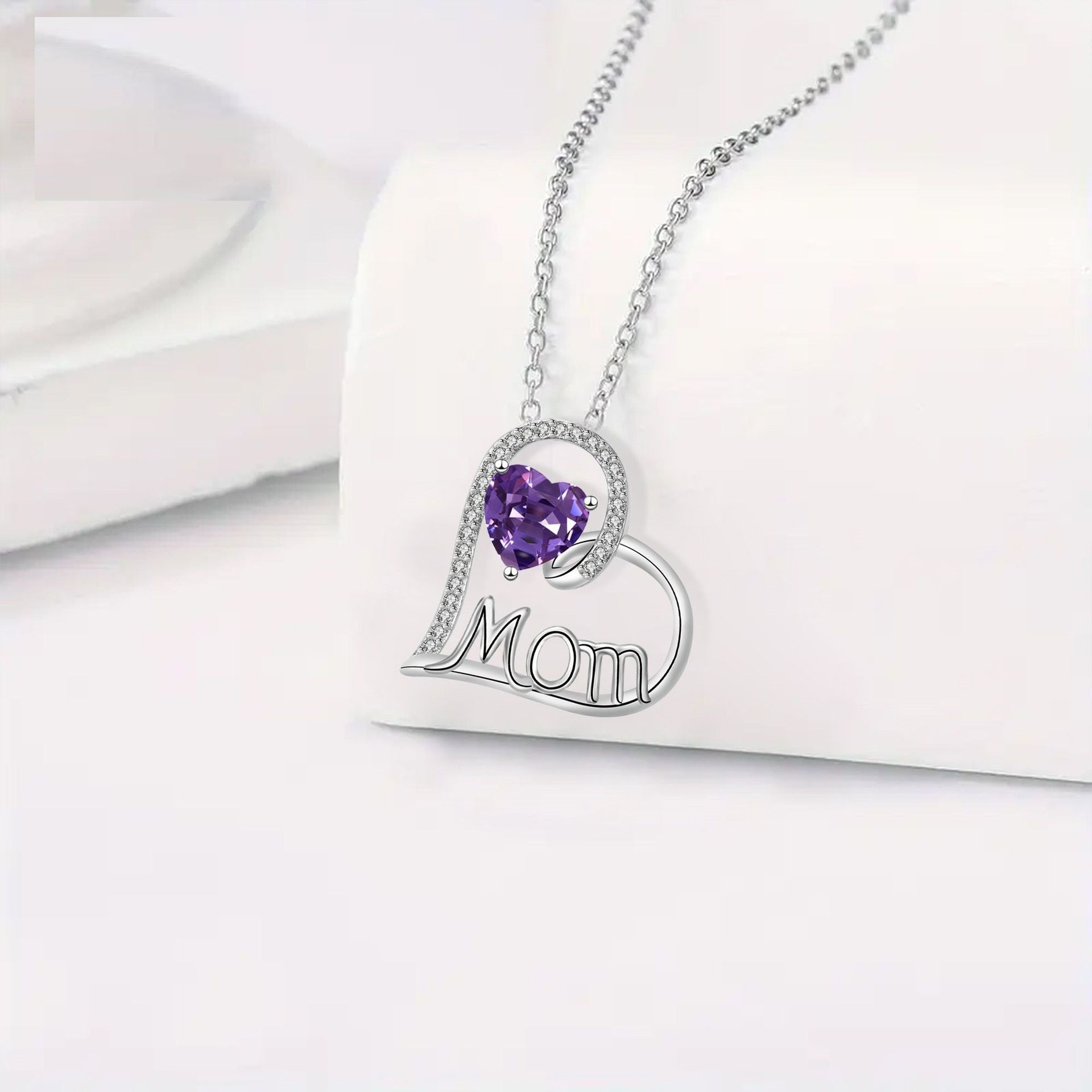 Mothers Day Gift Necklace Heart Pendant Copper Cross Chain Elegant Jewelry