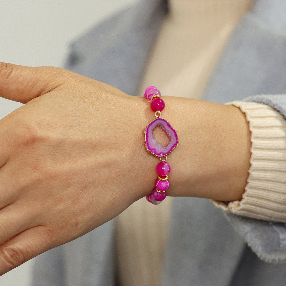 Agate & Vug Stone Bracelet – Grounding Energy & Natural Beauty