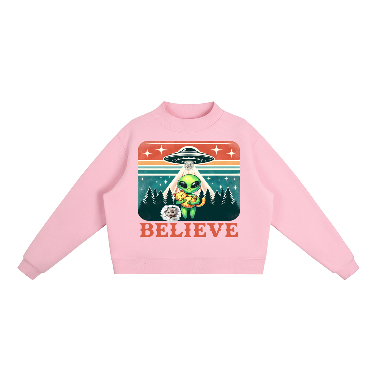 Essential Fleece Mock-Neck Crew Sweatshirt
