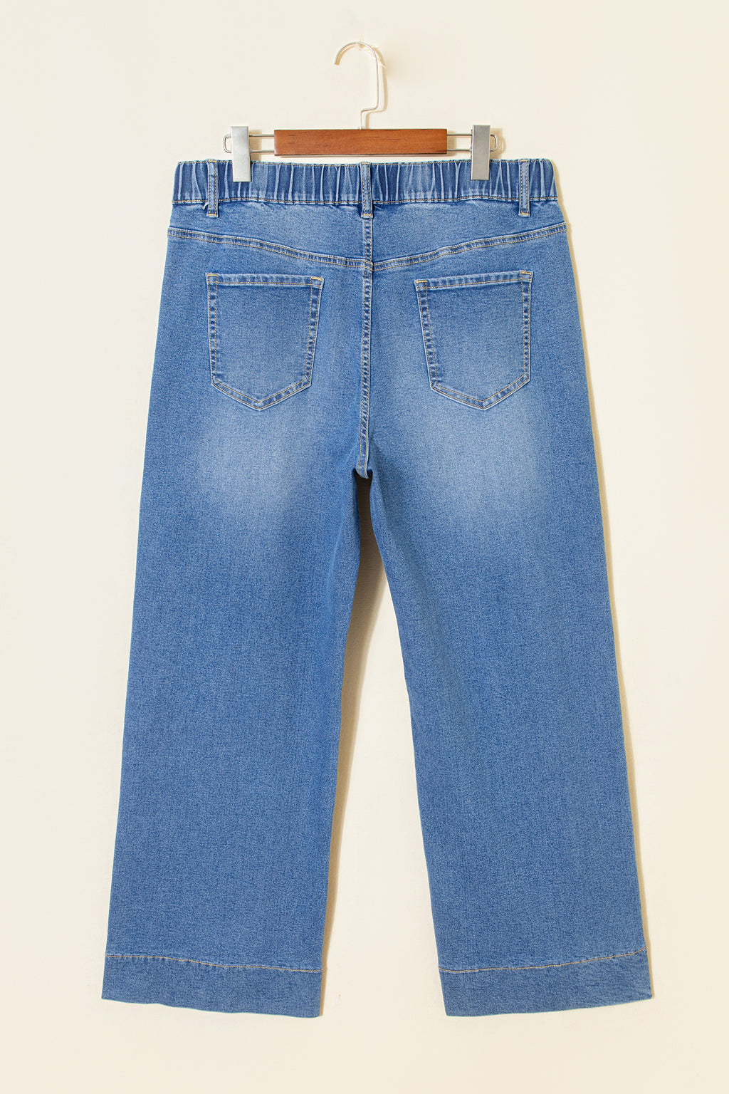 Iceland Blue Acid Wash Contrast Lace-up Plus Size Jeans