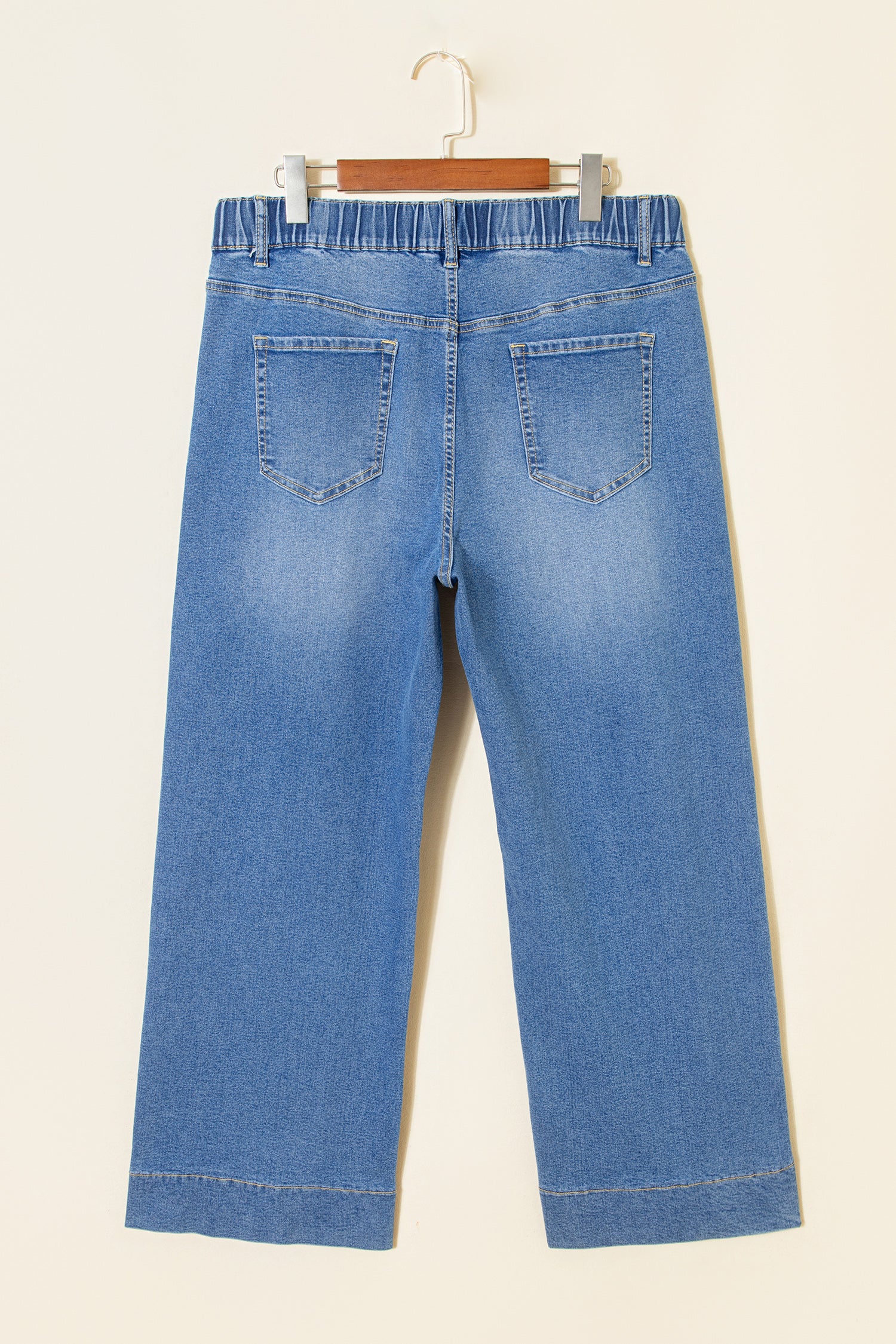 Iceland Blue Acid Wash Contrast Lace-up Plus Size Jeans
