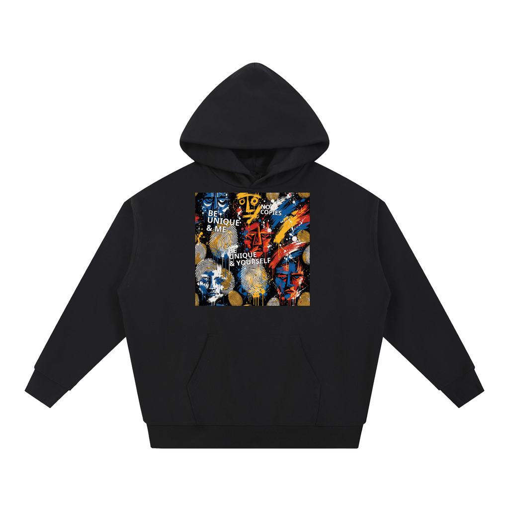 BE UNIQUE & ME Graffiti Faces Essential Heavyweight Hoodie