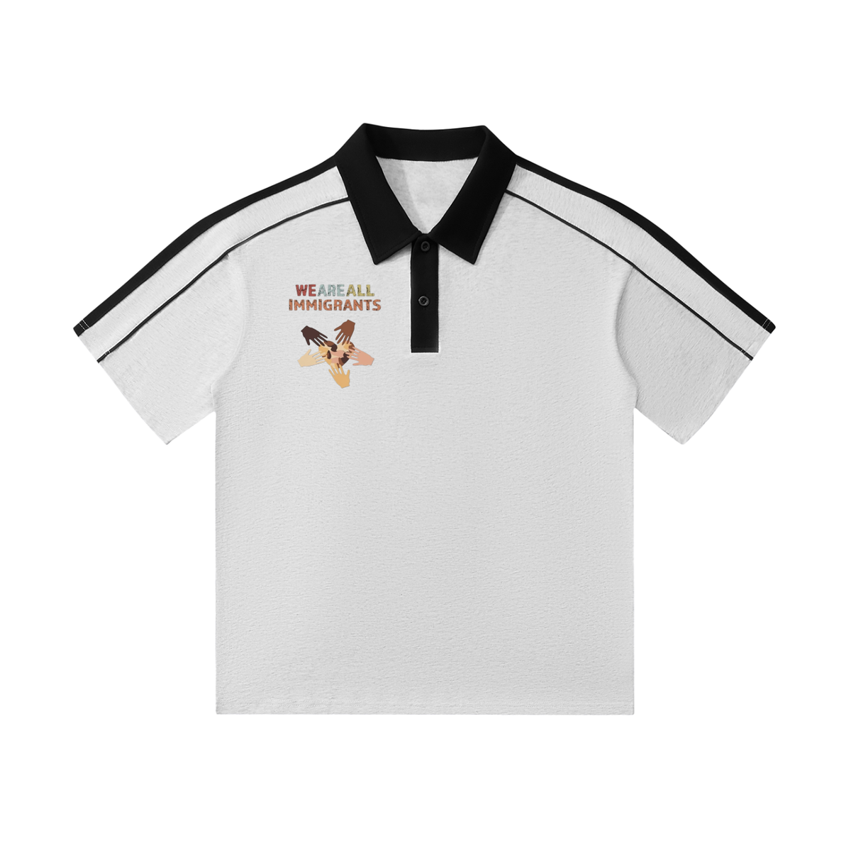 Contrast Collar Short-Sleeve Polo Shirt
