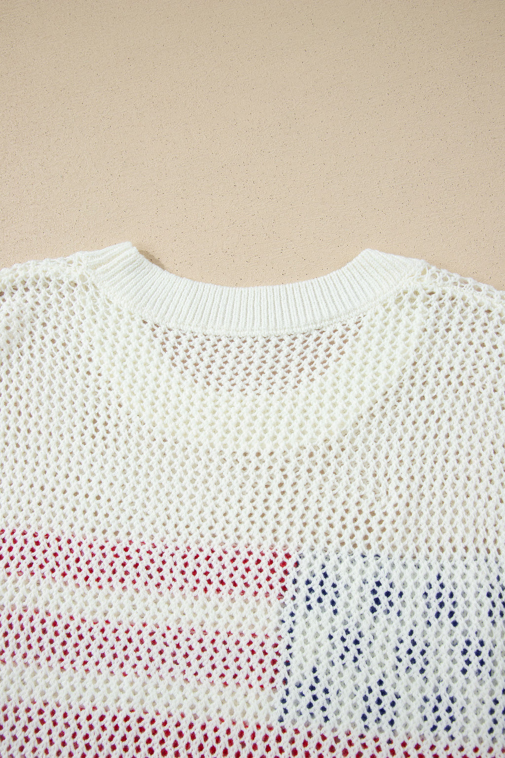 Sky Blue Flag Graphic Short Sleeve Sweater Top