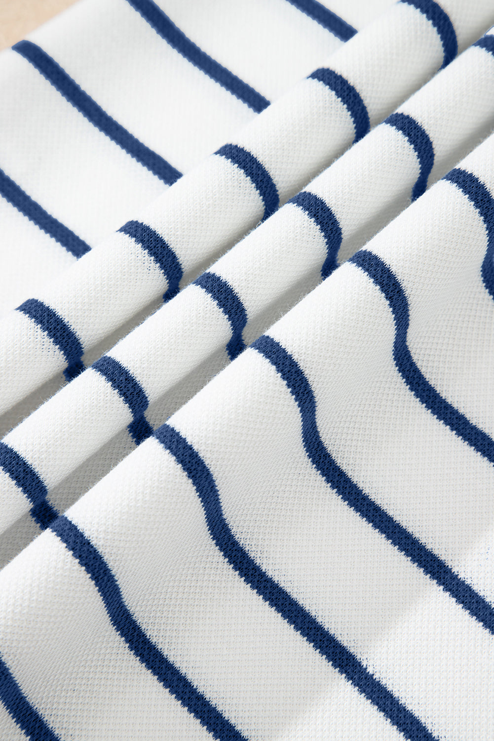 Sail Blue Casual Striped Tee and Wide Leg Pants Set