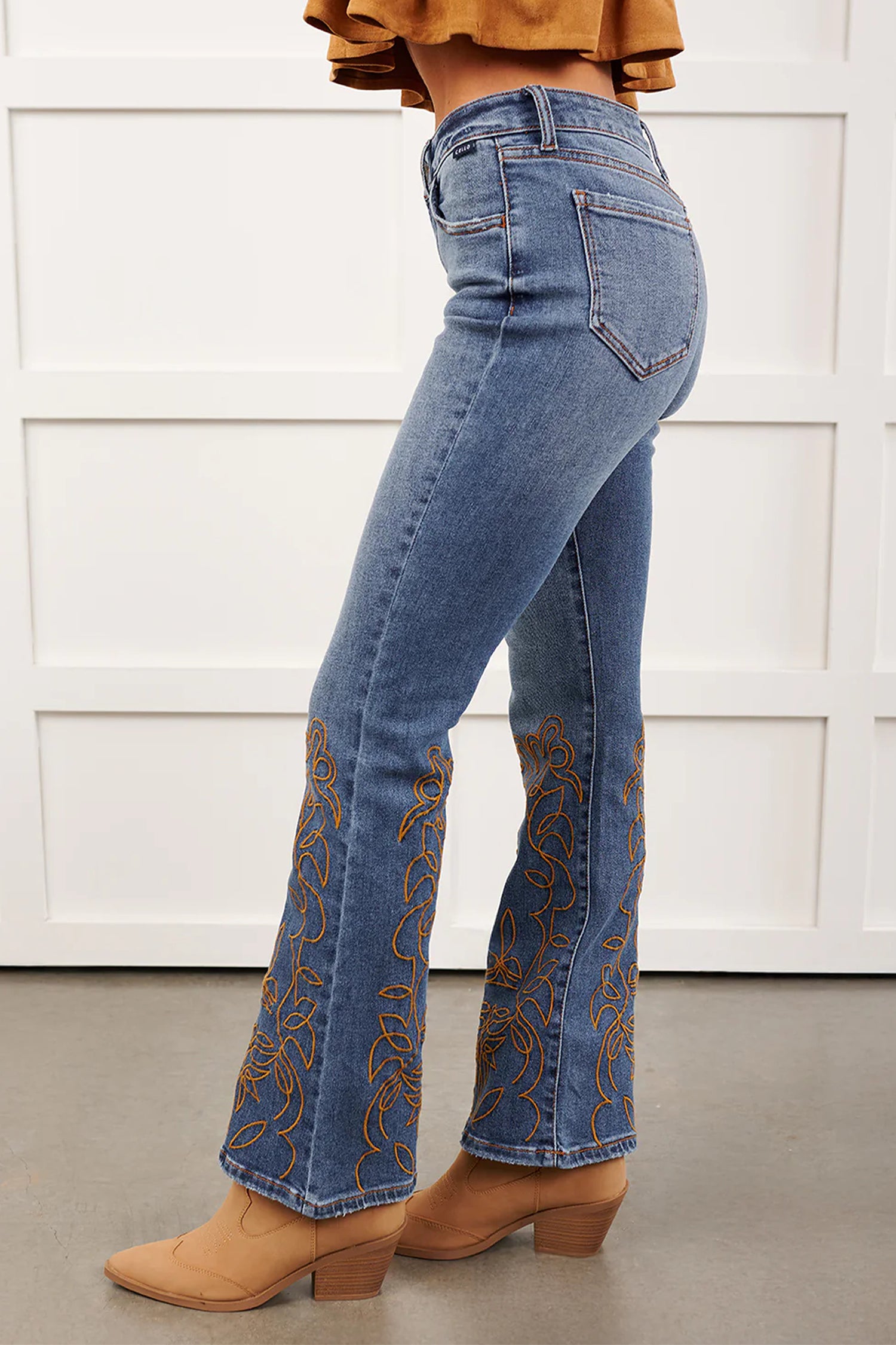 Ashleigh Blue Leland Embroidered Flare Cello Jeans