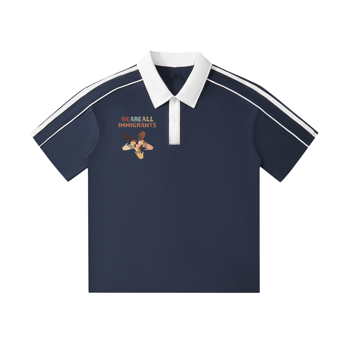 Contrast Collar Short-Sleeve Polo Shirt