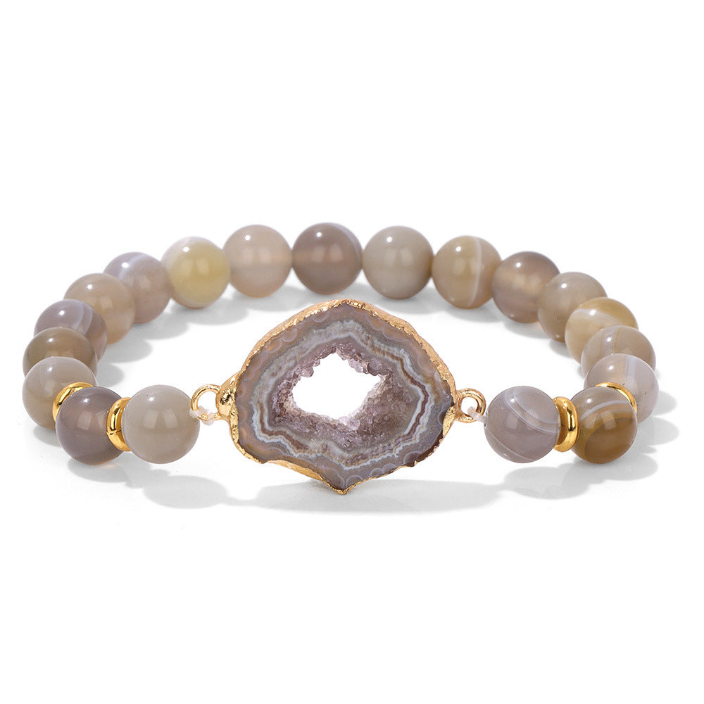 Agate & Vug Stone Bracelet – Grounding Energy & Natural Beauty