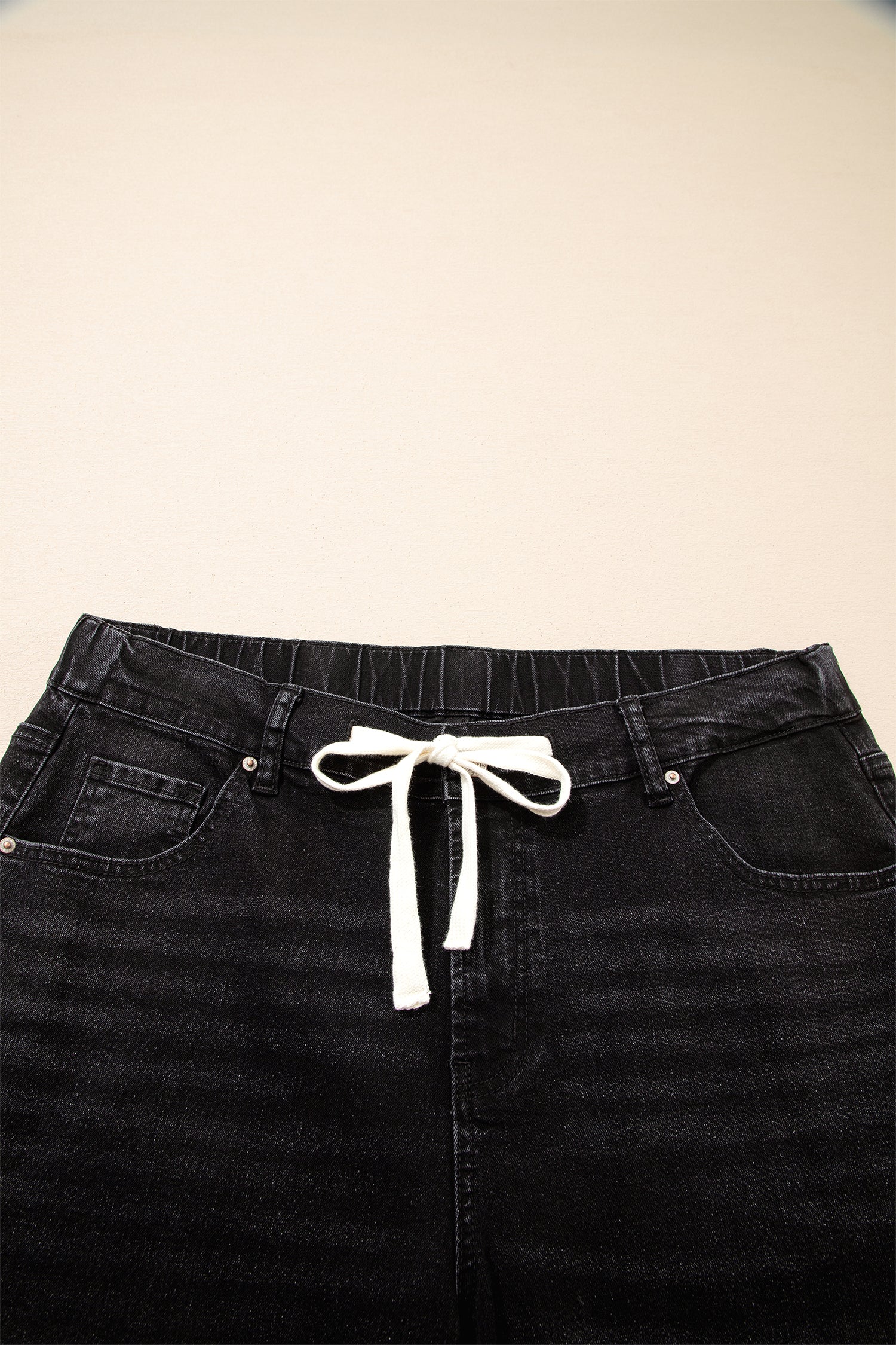 Iceland Blue Acid Wash Contrast Lace-up Plus Size Jeans