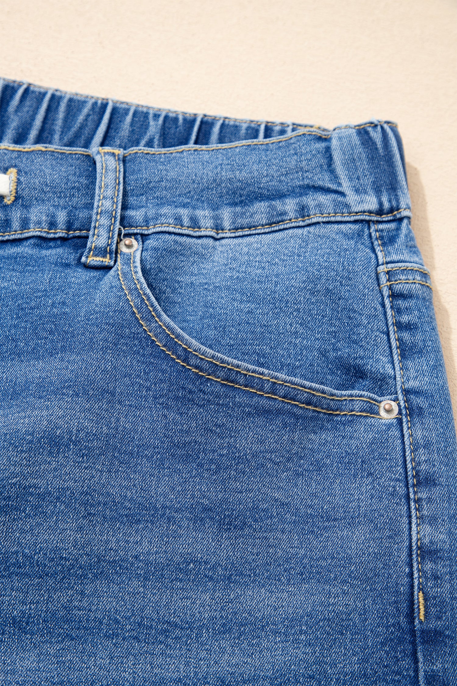 Iceland Blue Acid Wash Contrast Lace-up Plus Size Jeans