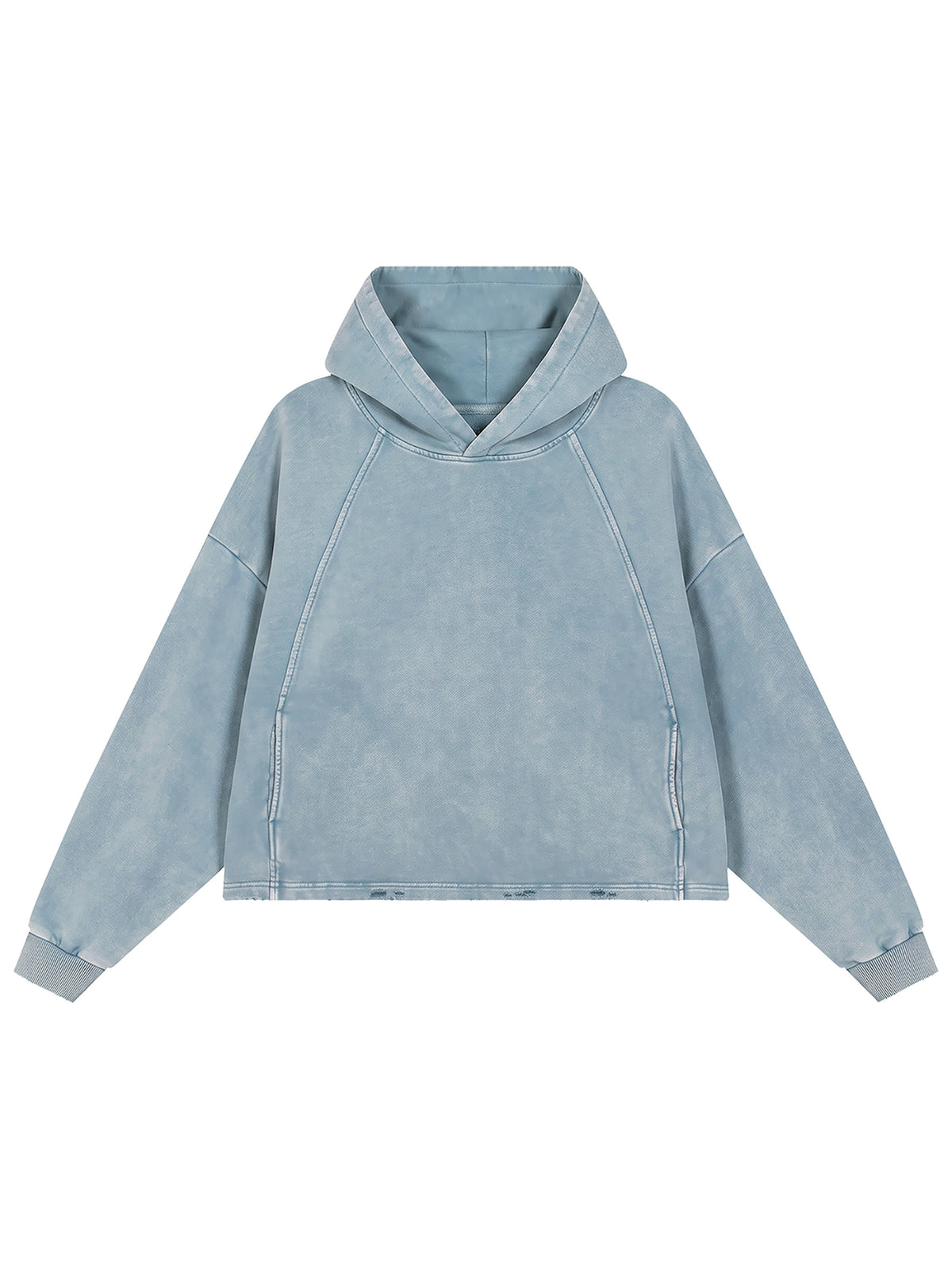 Vintage Washed Frayed-Hem Hoodie